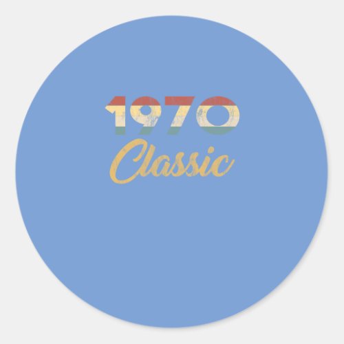 50 th Birthday Gift for Men And Women 1970 Classic Round Sticker