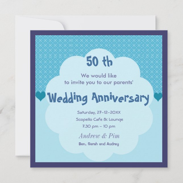 50 th Wedding Anniversary Invitation (Front)