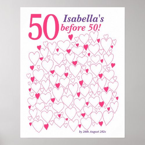 50 Things To Do Before Turning 50 Bucket List Poster
