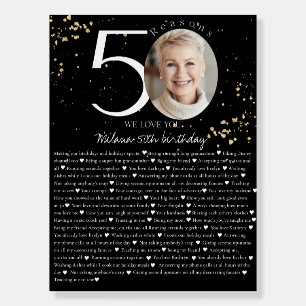 50 Things We Love About You Gold Black Board