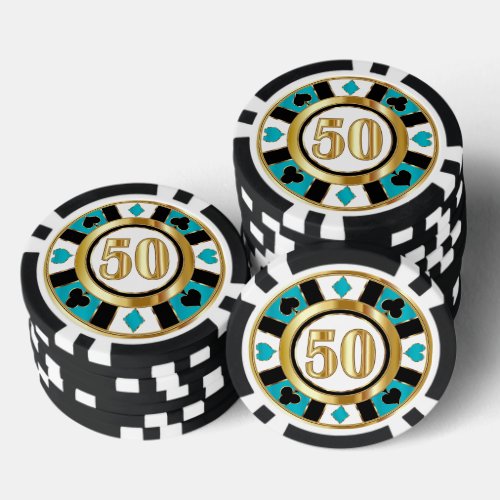 50 Turquoise Casino Chip Las Vegas 