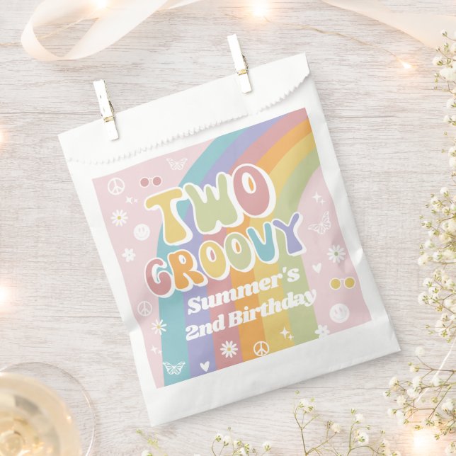 50 Two Groovy Favor Bags | Groovy Birthday (Clipped)