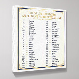 50 United States of America (US States) - Wall Canvas Photo Tile