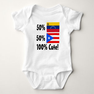 50% Venezuelan 50% Puerto Rican 100% Cute Baby Bodysuit