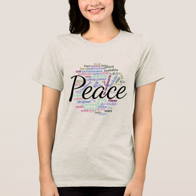 50 words for peace - KulshanPeace Tri-Blend Shirt (Front)