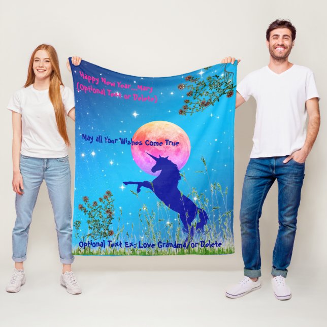 50"X60" Moonlight Unicorn Fleece Blanket (In Situ)