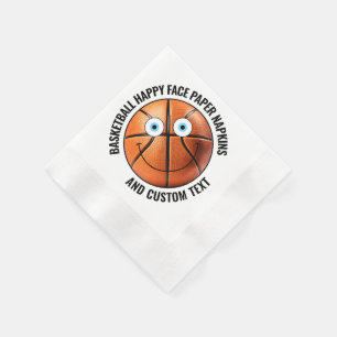 50 x Custom Baseball Party BLUE EYES Happy Face Napkins