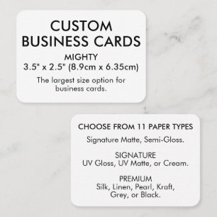 50 x MIGHTY Size 3.5" x 2.5" with Rounded Edges Business Card