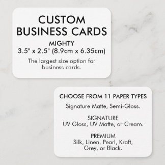 50 x MIGHTY Size 3.5" x 2.5" with Rounded Edges Business Card