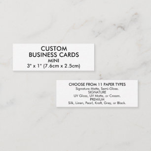50 x MINI Size 3" x 1" Smallest Size Business Card