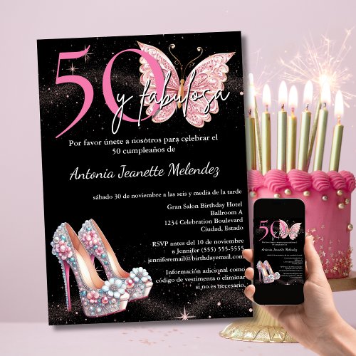 50 y Fabulosa Invitacion - Spanish 50th Birthday