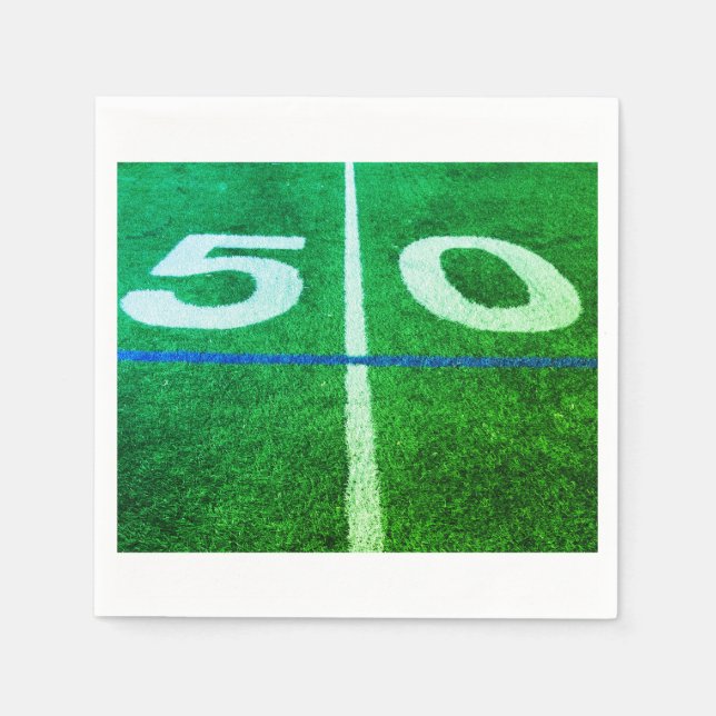 50 yard line football field napkins (Front)