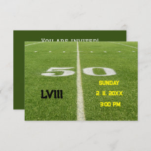 50 Yard Line Football  Watch Party Invitation