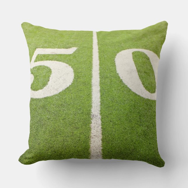 50 Yard Line Throw Pillow (Front)