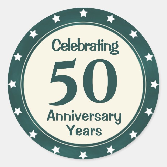 50 Year Anniversary  Classic Round Sticker (Front)