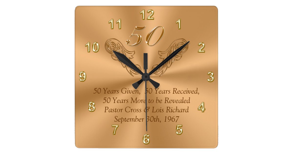 50 Year Celebration Clock with Your Text or Delete