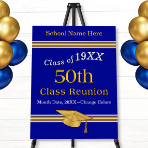 50 Year Class Reunion Decorations - CHANGE COLORS Foam Board