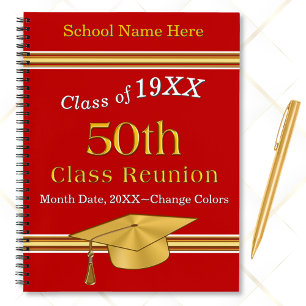 50 year Class Reunion Ideas, Customizable Deluxe  Notebook