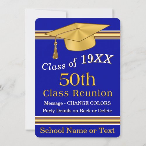 50 Year Class Reunion Invitations and Template