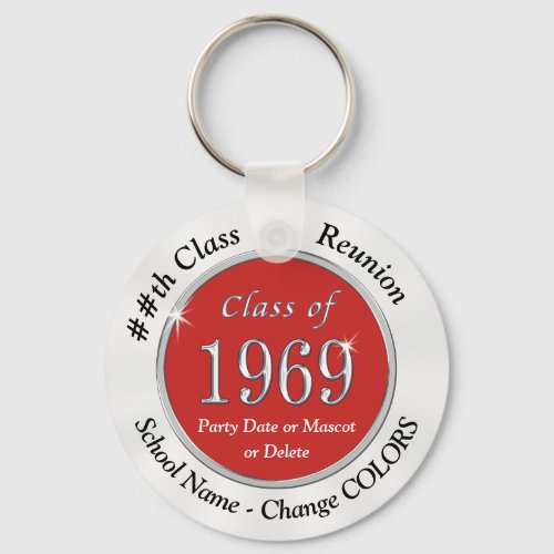 50 Year Class Reunion Souvenirs in Your Colors Keychain