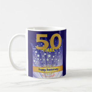 50 Year CUSTOM Recovery Anniversary Bold Numeral Coffee Mug