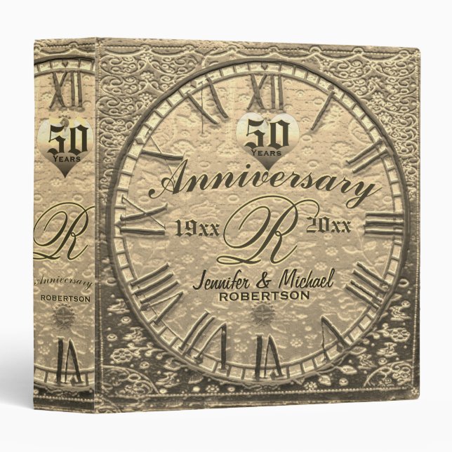 50 Year Golden Anniversary 3 Ring Binder (Front/Spine)