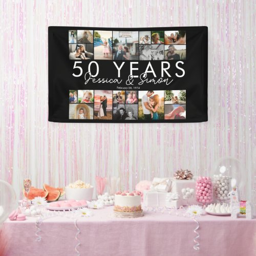 50 year golden wedding anniversary photo collage 