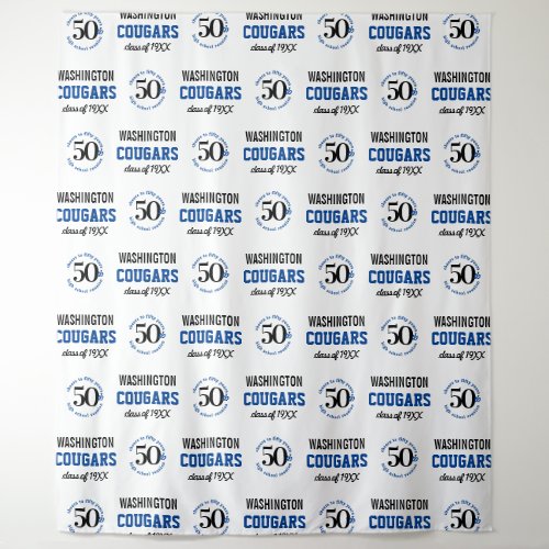 50 Year High School Reunion Step Repeat Backdrop