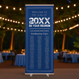 50 Year High School Reunion Welcome Alumni Names Retractable Banner
