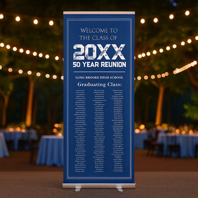 50 Year High School Reunion Welcome Alumni Names Retractable Banner (Creator Uploaded)