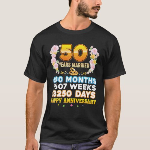 50 Year Married Happy 50Th Wedding Anniversary Cou T_Shirt