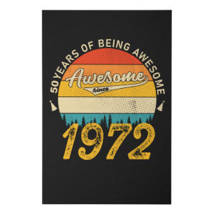 50 Year Old Bday 1972 Awesome Since 50th Birthday Faux Canvas Print