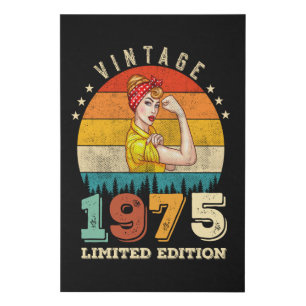 50 Year Old Bday 1975 Vintage 50th Birthday Women Faux Canvas Print