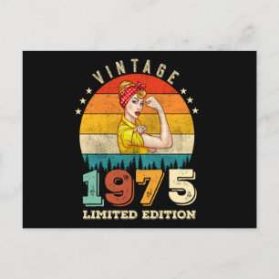 50 Year Old Bday 1975 Vintage 50th Birthday Women Postcard