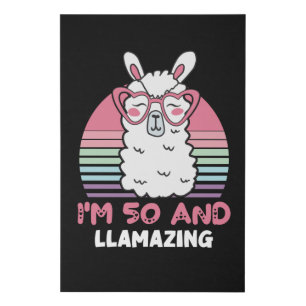 50 Year Old Bday Llamazing Llama 50th Birthday Faux Canvas Print