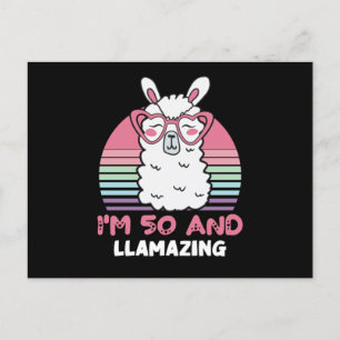 50 Year Old Bday Llamazing Llama 50th Birthday Postcard
