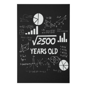 50 Year Old Bday Math Teacher 50th Birthday Gift Faux Canvas Print