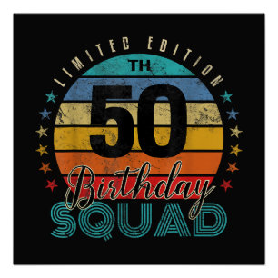 50 Year Old Birthday Vintage Poster