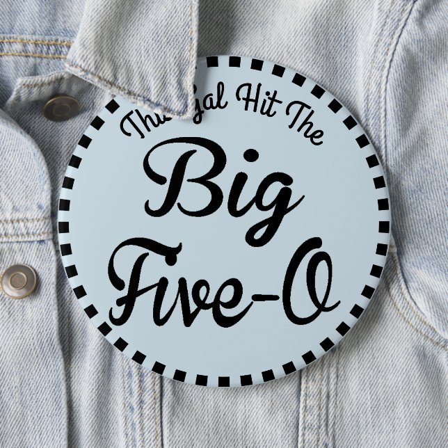 50 Year Old Birthday - Vintage Style Pinback Button (In Situ)