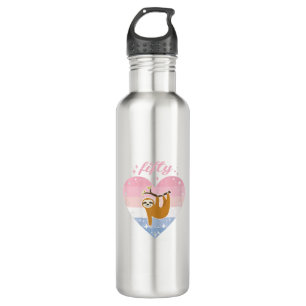 50 Year Old Cute Sloth Birthday Girl 50th B-day T- Stainless Steel Water Bottle