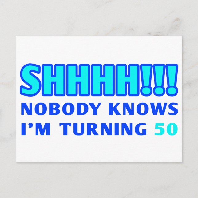 50 Year Old Gag Gift Postcard (Front)