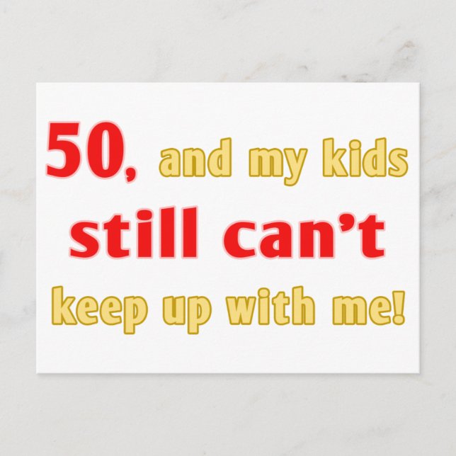 50 Year Old Gag Gift Postcard (Front)
