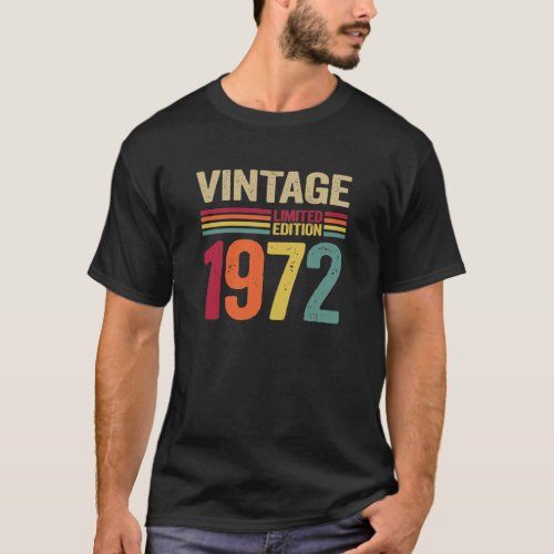 50 Year Old Gifts Vintage 1972 70th Birthday gift T_Shirt