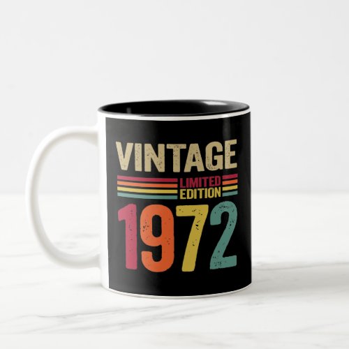 50 Year Old Gifts Vintage 1972 70th Birthday gift  Two_Tone Coffee Mug