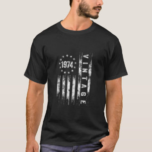 50 Year Old Gifts Vintage 1974 American Flag 50th  T-Shirt