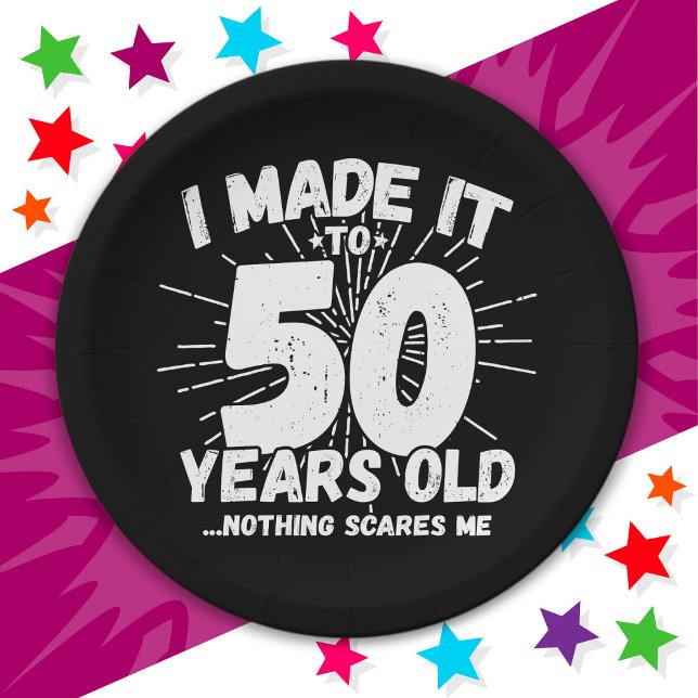 50 Year Old Sarcastic Meme Funny 50th Birthday Paper Plates (Creator Uploaded)