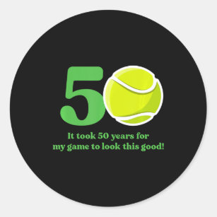 50 Year Old Tennis Player 1972 50th Birthday Classic Round Sticker