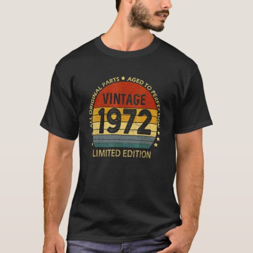 50 Year Old  Vintage 1972  50th Bday T_Shirt