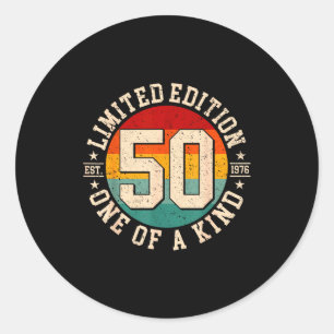 50 year old vintage 1976 limited edition 50th classic round sticker