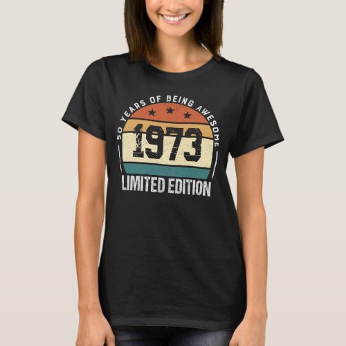 50 Year Old Vintage Birthday Gifts 1973 Retro 50th T_Shirt